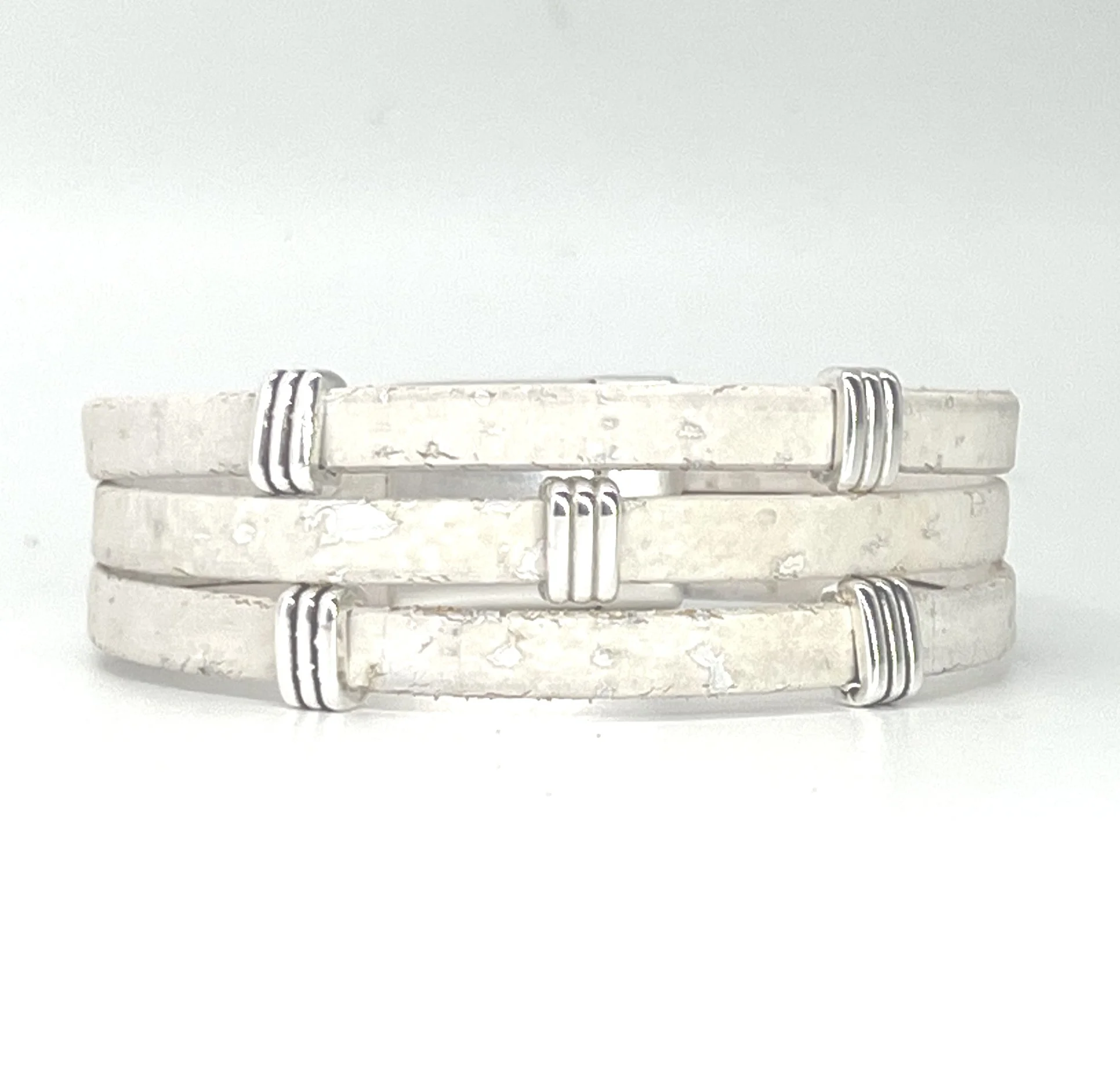 White Trio Cork Bracelet | Elisabetta Studio